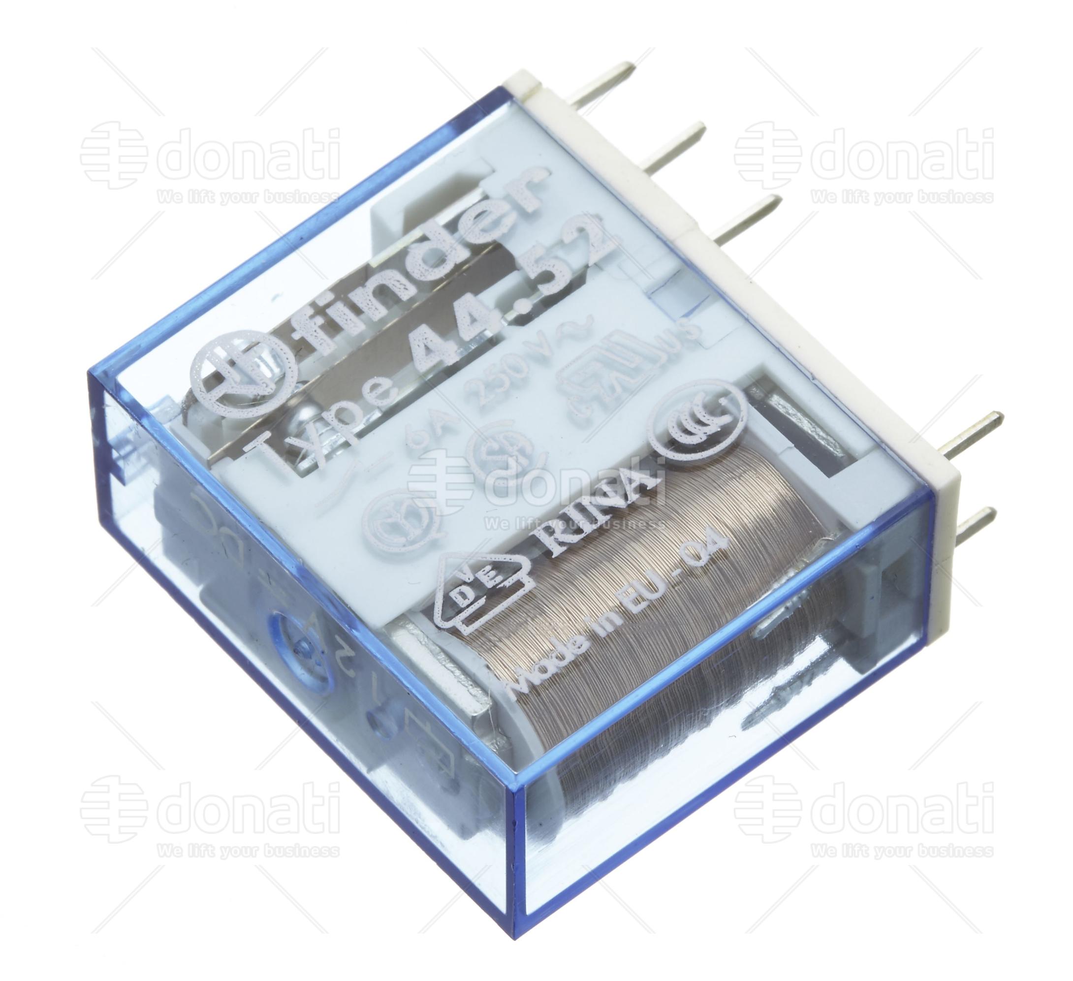 FINDER 40.52.9.006.0000 - Mini relay for PCB - 2 changeovers 6 V | Donati